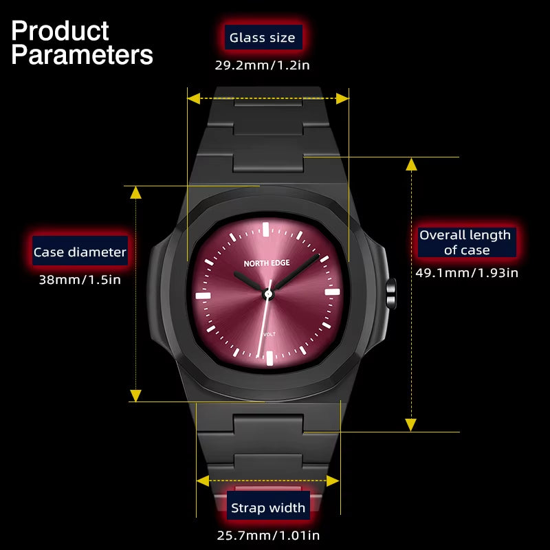 North Edge VOLT Men’s Sports Watch | Quartz Movement, Lightweight & Waterproof
